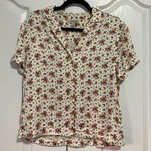 CALVIN KLEIN FLORAL SILKY BLOUSE